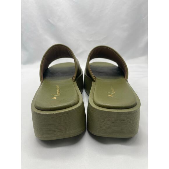 Anthropologie Platform Slide Sandals in Green Size 39/8.5 - Picture 7 of 12